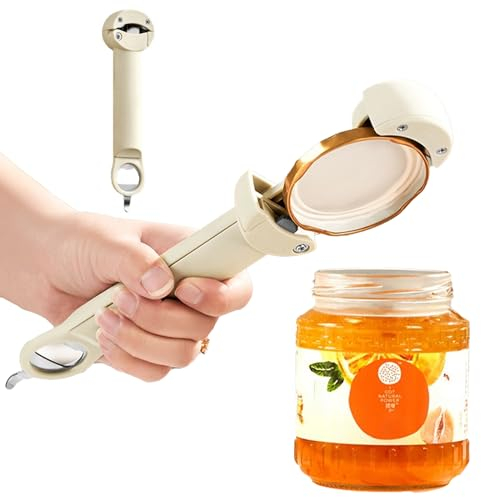 Multifunctional Retractable Jar Opener, Stainless Steel Jar Opener Ring Pull Can Opener Aid Cap Screwer to Remove Stubborn Lids, Bottle Opener for Daily Life, Travel, Weak Hands, Children, Elderly