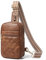 Shrrie Kleine Schultertasche für Damen, Bauchtasche, Crossbody-Tasche für Damen, trendig, Brusttasche für Damen und Herren, für Reisen, 2-1 zweifarbig, Braun, Gesteppt