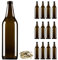 Firmadigaranzia 40 Pz Bottiglia Birra VETRO vuota 660 ml LONGNECK in vetro di colore abra Completa di Tappo Corona 26 mm - KIT per fare la birra ARTIGIANALE - Bottiglie birra vuote comprese di tappi