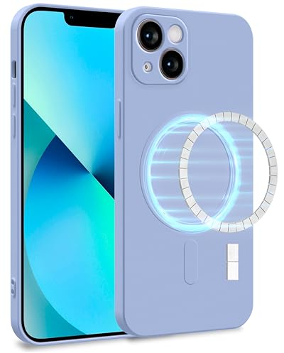 MyGadget Coque Silicone [ Compatible avec MagSafe ] pour iPhone 13 - Case TPU Souple & Soft avec Doublure Microfibre - Cover Protection Bleu Clair