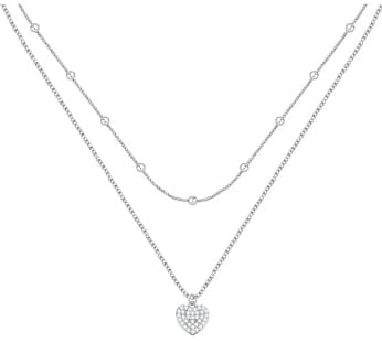 CHRIST Damen-Kette 925er Silber, recycelt Zirkonia
