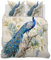 CCZM Bettwäsche 135x200 Pfau Bettbezug Set 3 Teilig mit Majestätischer Pfau Muster - Wendebettwäsche und Kopfkissenbezug 80x80, Mikrofaser Bettwäsche-Sets Chinesischer Stil mit Reißverschluss W-460