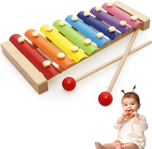 Xylophone,Xylophone Bebe avec 2 Maillets,Ensemble d'instruments de Musique pour Enfants,Petits Musiciens,Cadeaux pour Enfants