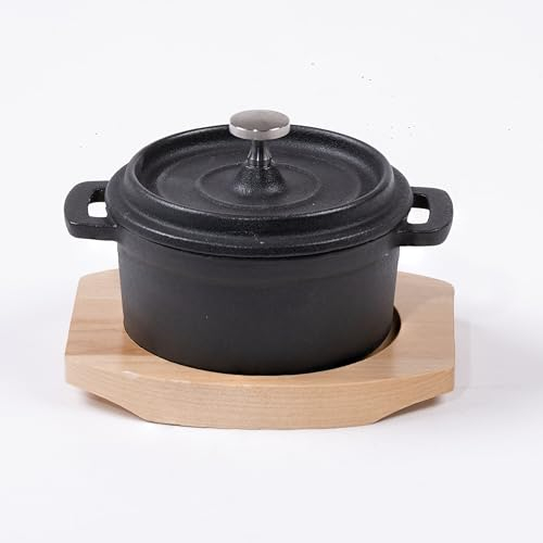 Freyersbacher Mini Cocotte en Fonte Émaillée 9 cm avec Couvercle, Marmite Induction Antiadhésive avec Revêtement en Émail, pour l'Extérieur et l'Intérieur, Gaz Four Grill Barbecue Dutch Oven