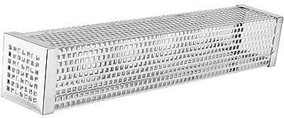 FUNOMOCYA Edelstahl Räuchertube Für Bbq Für Kaltes Und Heißes Räuchern Von Fisch Und Käse Mit Holzpellets