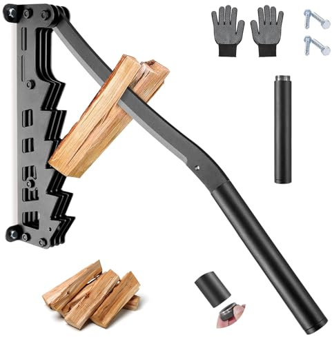 NouveLife Fendeur de Buche Mural, Unique Fendeur de Bois de Chauffage Manuel Mural, Robuste avec de Longues Poignées, Grand Fendeur à Allumage pour l'intérieur et l'extérieur