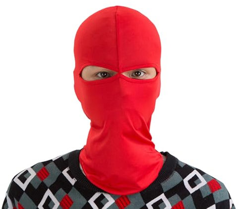 VADO VLTRA Rote Sturmhaube, Gesichtsmaske, Winter, Motorrad, Fahrrad, Radfahren, Skimaske, UV-Schutz, Helmfutter, winddicht, Outdoor-Kopfbedeckung, hält warm, Lycra-Gesichtsmaske für Männer und