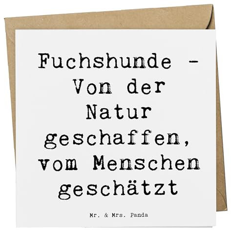 Mr. & Mrs. Panda Deluxe Karte Spruch Fuchshunde Liebe - Geschenk, Gefährten, Glückwunschkarte, Natur, geschätzt, Hunderasse, Klappkarte,