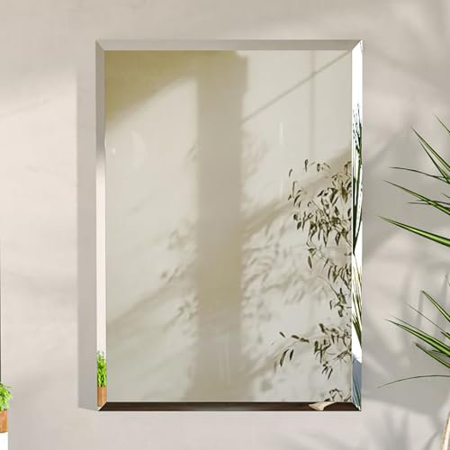 Artloge Spiegel Wand dekorative Flurspiegel 40×50 cm, Wohnzimmer Spiegel Rechteckig Dekospiegel Silber abgeschrägter Spiegel HD Hochwertiger Hängespiegel für Wohnzimmer Schlafzimmer Badezimmer
