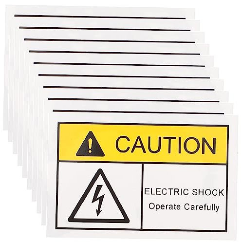 JEWEDECO Electric Fence Warning Labels Signs Self Adhesive Caution Stickers for High Voltage Safety
