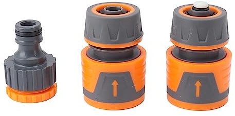 Gartenschlauch-Schnellverbinder, 3-teiliges Set für 3 4 und 1 2 Zoll Schläuche, Sprinkler, Sprühdüsen mit Kunststoff-Wasserhahnadapter, breite Anwendungen, einfache Installation, hervorragende