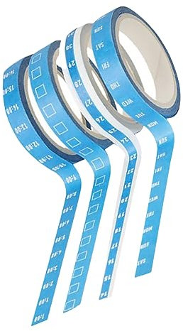 IWOWHERO 8stücke Teiliges Washi Tape Zeitmanagement Klebeband Mit Tages Stundenplan Sticker Für Scrapbooking Planer Kalenderorganisation Blau