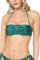Goldenpoint Donna Costume da Bagno Rainforest - Parte Alta del Bikini - Fascia Push Up con Spalline Removibili in Microfibra Fantasia Tropical Bicolore con Strass Taglia 1B Colore Verde