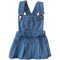 Abito da bambina in denim con cinturino largo increspature bottoni plissettati abiti generali vestiti per bambini ragazze estate all'aperto streetwear jeans gonne allentate leggere corte senza maniche