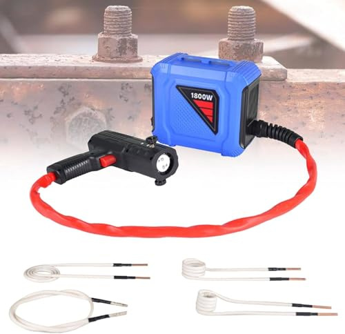 Soldering Heat Guns,1800W Magnetic Induction Heater for Bolt Removal - Flameless Heating Tool with 4 Coils & Tool Box, for Removing Nuts, Bolts & Bearings
