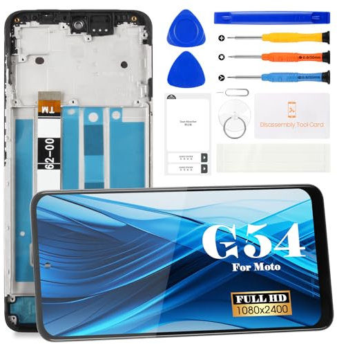 Motorola Moto G54 5G 6.5 pulgadas pantalla de repuesto para Motorola Moto G54 5G pantalla LCD para XT2343-1 XT2343-2 pantalla táctil digitalizador kit de piezas de reparación con marco