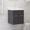WKIEQACO Mueble de lavabo con lavabo integrado, color gris brillante, juegos de madera de ingeniería para baño