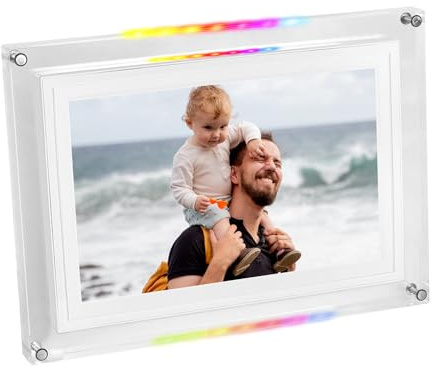 VBESTLIFE 10.1in Acryl Digitaler Bilderrahmen, Intelligenter Elektronischer Fotorahmen mit 8 GB Speicher, Dynamisch