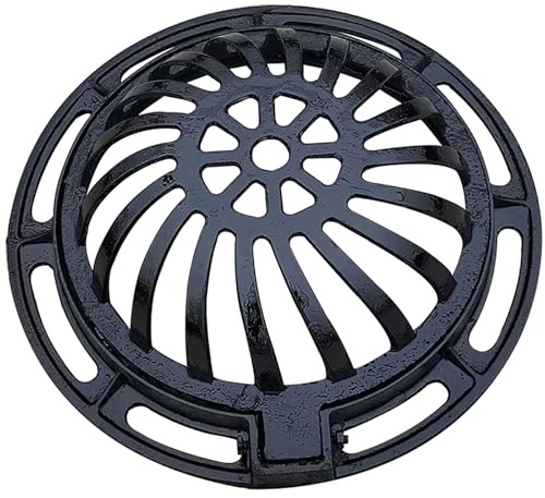 Chiusino Pozzetto in Ghisa Duttile, Chiusino Carrabile Con Coperchio, Griglie di Scarico per Acque Reflue per Giardino, Cortile, Prato(70cm/27.6in)