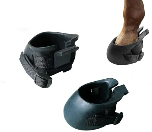 1 Paire Bottes de Sabots de Chevaux, Bottes de Protection des Sabots pour Chevaux, Sabots Caoutchouc pour Sabot Blessés, Conçus pour Protection Antidérapante et Soutien en Cas de Blessure (M)