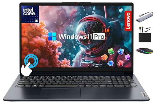Lenovo IdeaPad Ordinateur portable à écran tactile 2025-2026, bureau à vie, FHD 15,6 po, Intel i5 10 cœurs, RAM 24 Go, stockage de 1 To (SSD 512 Go + 500 Go d'ext), batterie longue, MarxsolAccessory