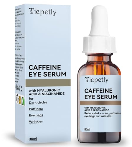 Sérum Contorno Ojos con Acido Hialuronico y Cafeína, Contorno de Ojos Antiarrugas Mujer, Serum Ojos Antiedad, Elimina Ojeras, Bolsas de Ojos y Arrugas