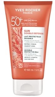 Yves Rocher Invisible - Sonnenmilch SPF 50+ - 150 ml | Sehr hoher UVA/UVB-Sonnenschutz ohne weiße Rückstände - Rotalge & UV-Protect-Komplex - Wasserfest