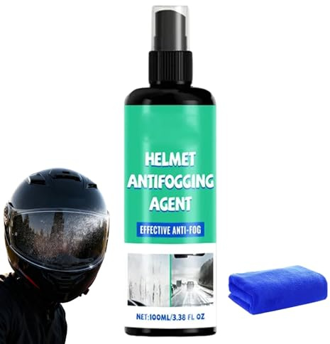 Spray anti-appannamento per casco – 100 ml Pulitore trasparente, trattamento rapido anti-appannamento della visiera | soluzione per la cura del casco moto, spray anti-appannamento, detergente