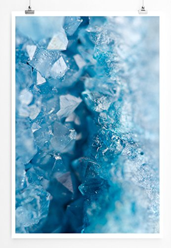 Eau Zone Home Bild - Naturbilder – Funkelnde Blaue Kristalle- Poster Fotodruck in höchster Qualität