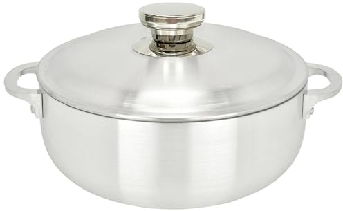 ALUMINUM CALDERO STOCK POT by Chef Pro, High Quality Aluminum, Superior Cooking Performance for Even Heat Distribution, Riveted Handles, Commercial Grade (3.5 Liters)