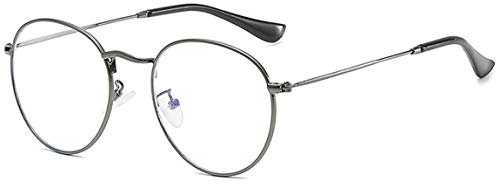MIGOO Damen lichtundurchlässige brille retro runde metallrahmen runde brillen-raum-objektiv gun anti-blaues licht einheitsgröße