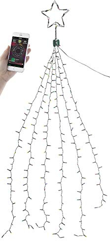 Lunartec Weihnachten außen: Christbaum-Überwurf-Lichterkette, 240 RGBW-LEDs, Bluetooth & App, IP44 (Weihnachtsbaum Lichterkette App, LED-Lichterkette außen Strom, Weihnachtsbaumkerzen)