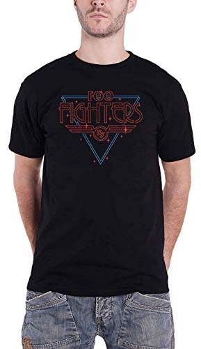 Foo Fighters T Shirt Schwarz Disco Outline Band Logo Nue offiziell Herren