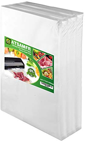 ATSAMFR Vakuumbeutel, 4 mm, 100 Liter, 27,9 x 40,6 cm, mit BPA-frei, robust, ideal für Vakuum-Aufbewahrung oder Sous-Vide-Kochen