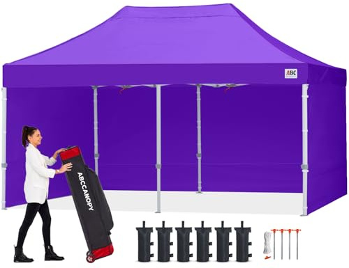 ABCCANOPY Faltpavillon 3x6 Wasserdicht mit Seitenteilen UV+,Lila