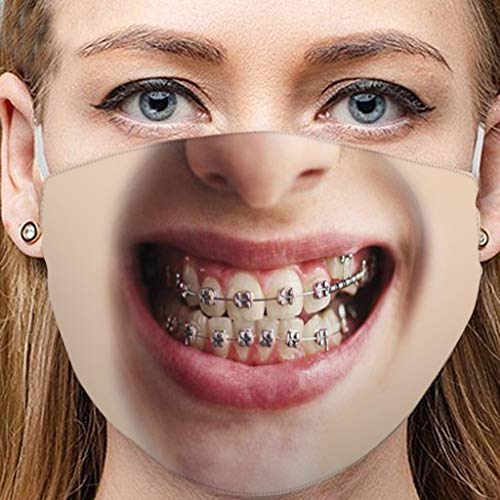 AmyGline Lustige Mundschutz Bandanas mit 3D Motiv Waschbar Mund-Nasen-Schutz Wiederverwendbare Staubdicht Atmungsaktiv Multifunktionstuch Halstuch