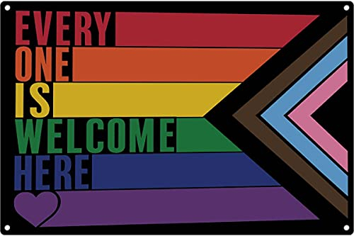 Graman Lustiges Vintage-Blechschild „Everyone Is Welcome Here“ Retro Metallschild 20,3 x 30,5 cm