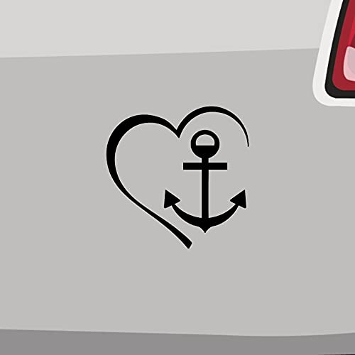 Herz Aufkleber mit Anker Sticker Rügen Sylt Usedom Nordsee Segeln JDM Ostsee in 6 Größen und 21 Farben