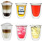 Creano doppelwandige Gläser 250ml „DG-V“, 6er Set, großes Thermoglas doppelwandig aus Borosilikatglas, Kaffeegläser, Teegläser, Latte Gläser, Doppelwandgläser