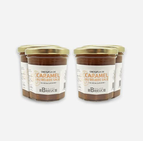 BRIEUC - LOTE 4 BOTES 210g Caramelo de Mantequilla Salada – Elaborado por nuestros Maestros Carameliers en Bretaña