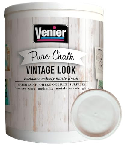 Chalk Pure Paint - for Furniture, Crafts, Home Decor - All-in-One – DIY – Eco-Friendly (Vintage [White]), (33.81 oz)