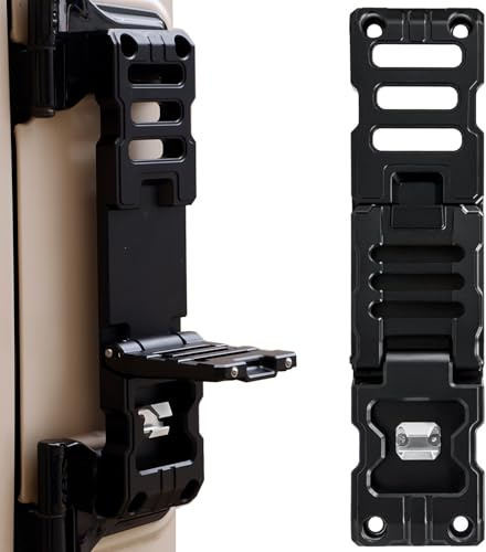 KANGIKX Door Hinge Foot Step for Jeep,Door Hinge Step Folding Foot Peg with Bottle Opener Compatible with Jeep Wrangler 2018-2022 JL Unlimited & Gladiator 2020-2022JT 1PC, Black(No Drilling)