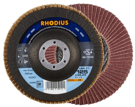 RHODIUS PROline LSA F1 Fächerschleifscheibe 125 x 22,23 mm K60 10 Stk