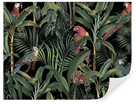 Tapeko Papier Peint Jungle 260x180 cm style 3D Jungle Tropiques Palmiers Feuillage Arbres Nature Papier Peint intissé pour Chambre Salon Personnalisé Décoration Murale u60115