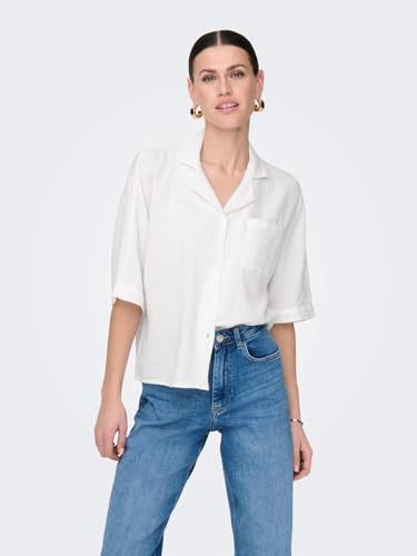 ONLY Damen Onlthyra Ss Shirt Noos WVN, Cloud Dancer, L