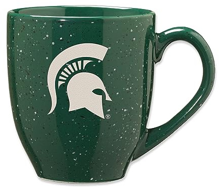 Rico Industries NCAA Michigan State Spartans Primary 16 oz Team Color Laser Engraved Ceramic Coffee Mug