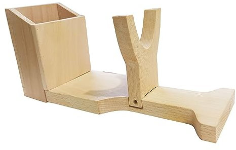 MoMo_moom Wood Hot Melt Glue Gun Stand, Glue Gun Holder, 10.8''x3.5''x5'', Beige