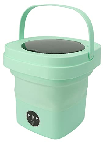 Tragbare Waschmaschine, 6,5 L, Faltbare Mini-Waschmaschine mit Schleudertrockner und 3 Modi, Tiefenreinigung Halbautomatische Tragbare Waschmaschine für Wohnmobil, Camping, Wohnung (Grün)