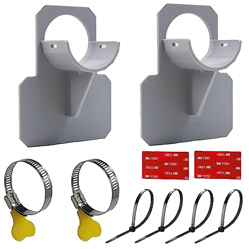 Pool Schlauchhalter Knickschutz aus Kunststoff,2 Stück Pool Schlauch Halter,Schlauchstützen für Pools,mit Kabelbinder,30mm - 37mm Pool Schlauchhalterung,für Poolschlauch(Grau)