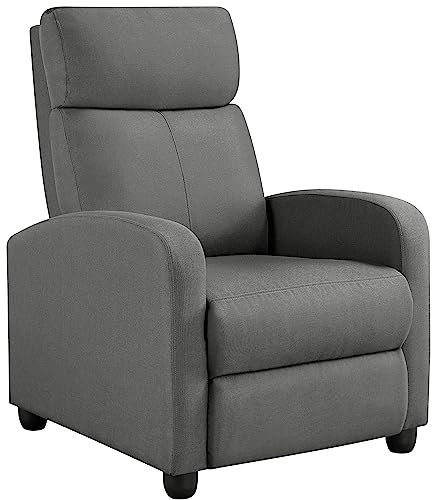 Yaheetech Fauteuil de Relaxation Chaise de Détente Siège de Canapé Fauteuil Relax/Chambre à Coucher/Home Gris/Tissu